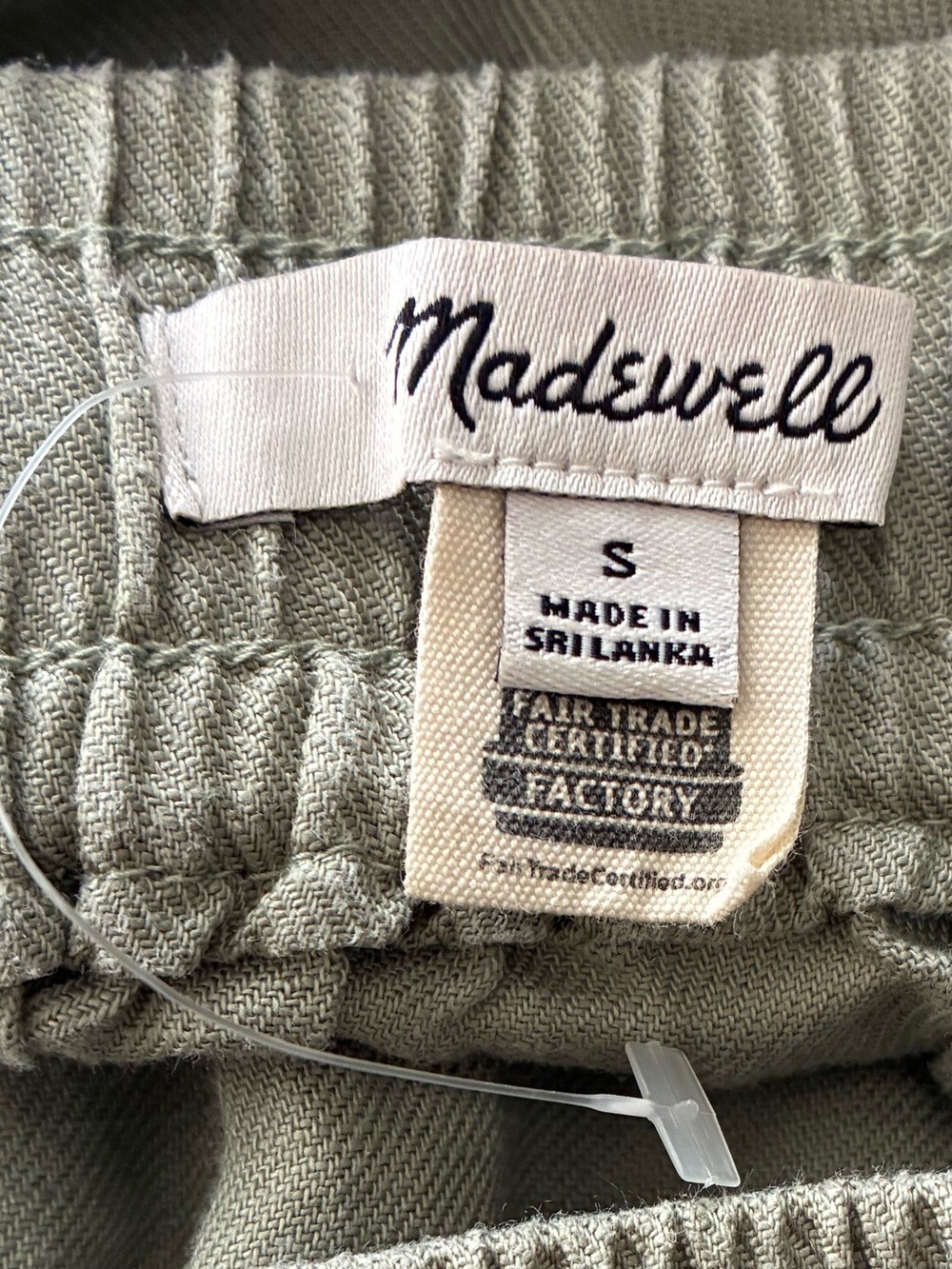 Madewell Sage Green Linen Blend Elastic Waist Skirt S - Picture 9 of 11